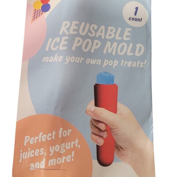 Reusable Ice Pop Mold, Red – Perfect for Juices, Yogurt & More - Picture 3 of 4